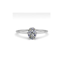 1.0 ctw VS/SI Oval Cut Diamond Engagement Ring 18K White Gold