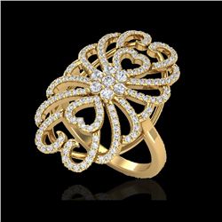 2.25 ctw Micro Pave VS/SI Diamond Designer Ring 18K Yellow Gold