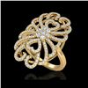Image 1 : 2.25 ctw Micro Pave VS/SI Diamond Designer Ring 18K Yellow Gold