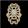 Image 2 : 2.25 ctw Micro Pave VS/SI Diamond Designer Ring 18K Yellow Gold