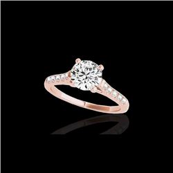 1.2 ctw Certified Diamond Solitaire Ring 10K Rose Gold