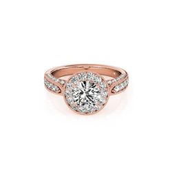 2 ctw Certified VS/SI Diamond Halo Ring 18K Rose Gold