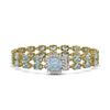 Image 1 : 22.08 ctw Aquamarine & Diamond Bracelet 14K Yellow Gold