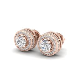 2.09 ctw VS/SI Diamond Solitaire Art Deco Stud Earrings 18K Rose Gold