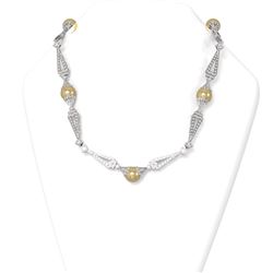 8.02 ctw Diamond and Pearl Necklace 18K White Gold
