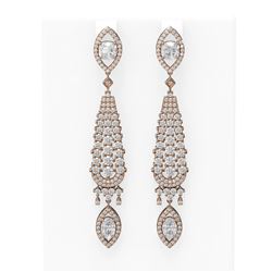 6.5 ctw Diamond Earrings 18K Rose Gold
