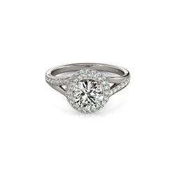 1.6 ctw Certified VS/SI Diamond Halo Ring 18K White Gold