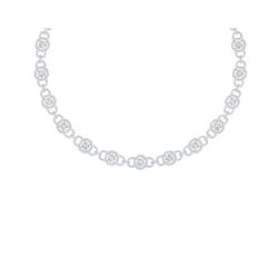 25 ctw Certified SI/I Diamond Halo Necklace 18K White Gold