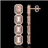 Image 2 : 19.81 ctw Morganite & Diamond Micro Pave Halo Earrings 10K Rose Gold