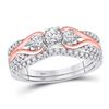 Image 1 : 10kt Two-tone Gold Round Diamond Bridal Wedding Engagement Ring Band Set 5/8 Cttw