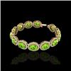 Image 2 : 27 ctw Peridot & Micro Pave VS/SI Diamond Bracelet 10K Yellow Gold