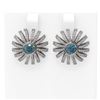 Image 1 : 3 ctw Intense Blue Diamond Earrings 18K White Gold