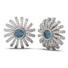 Image 2 : 3 ctw Intense Blue Diamond Earrings 18K White Gold