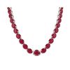 Image 1 : 170 ctw Ruby & VS/SI Diamond Necklace 14K White Gold