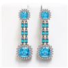 Image 1 : 19.64 ctw Swiss Topaz & Diamond Earrings 14K Rose Gold