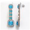 Image 2 : 19.64 ctw Swiss Topaz & Diamond Earrings 14K Rose Gold