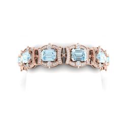 42.18 ctw Sky Topaz & VS Diamond Bracelet 18K Rose Gold