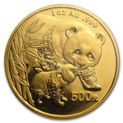 2004 China 1 oz Gold Panda BU (Sealed)
