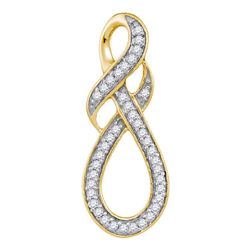 10kt Yellow Gold Round Diamond Wraparound Infinity Pendant 1/5 Cttw