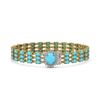 Image 1 : 20.13 ctw Turquoise & Diamond Bracelet 14K Yellow Gold