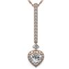 Image 1 : 1.3 ctw Heart Diamond Designer Necklace 18K Rose Gold