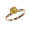 Image 2 : 1.27 ctw Certified Intense Yellow Diamond Solitaire Ring 10K Rose Gold