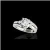 Image 1 : 1.5 ctw Certified Diamond Bypass Solitaire Ring 10K White Gold
