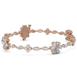 9 ctw Pear and Marquise Diamond Bracelet 18K Rose Gold