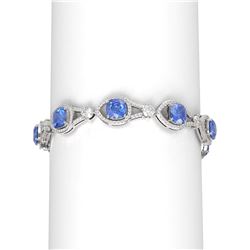 24.4 ctw Tanzanite & Diamond Bracelet 18K White Gold