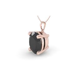 5.0 ctw Oval Black Diamond Designer Necklace 14K Rose Gold