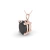 Image 1 : 5.0 ctw Oval Black Diamond Designer Necklace 14K Rose Gold