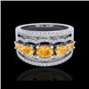 Image 1 : 2.25 ctw Citrine & Micro Pave VS/SI Diamond Designer Ring 10K White Gold