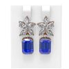 Image 1 : 12.69 ctw Tanzanite & Diamond Earrings 18K Rose Gold
