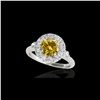 Image 1 : 1.5 ctw Certified SI/I Fancy Intense Yellow Diamond Ring 10K White Gold