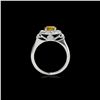 Image 2 : 1.5 ctw Certified SI/I Fancy Intense Yellow Diamond Ring 10K White Gold