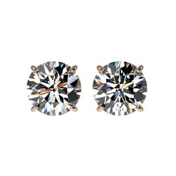 2.05 ctw Certified Quality Diamond Stud Earrings 10K Rose Gold