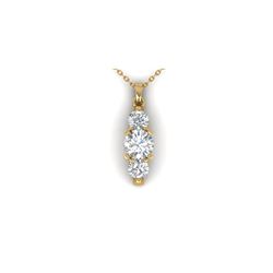 1.25 ctw VS/SI Diamond Art Deco 3 Stone Necklace 14K Yellow Gold