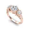 Image 1 : 1.66 ctw VS/SI Diamond Solitaire Art Deco 3 Stone Ring 18K Rose Gold