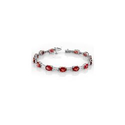 10.04 ctw Pink Tourmaline & Diamond Bracelet 14K White Gold