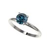 Image 1 : 1.05 ctw Certified Intense Blue Diamond Engagement Ring 10K White Gold