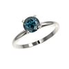 Image 2 : 1.05 ctw Certified Intense Blue Diamond Engagement Ring 10K White Gold
