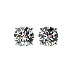 1.59 ctw Certified Quality Diamond Stud Earrings 10K White Gold