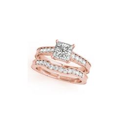 1.43 ctw VS/SI Princess Diamond Wedding Antique Ring 14K Rose Gold