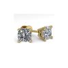 Image 2 : 1.02 ctw Cushion VS/SI Diamond Stud Designer Earrings 18K Yellow Gold