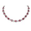 Image 1 : 89.91 ctw Ruby & Diamond Necklace 18K White Gold