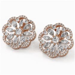 3.75 ctw Pear and Marquise Diamond Earrings 18K Rose Gold