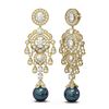 Image 2 : 9.4 ctw Diamond and Pearl Earrings 18K Yellow Gold