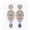 Image 1 : 14.12 ctw Tanzanite & Diamond Earrings 18K Rose Gold