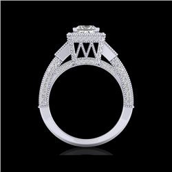 3.53 ctw Princess VS/SI Diamond Micro Pave 3 Stone Ring 18K White Gold
