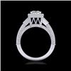 Image 1 : 3.53 ctw Princess VS/SI Diamond Micro Pave 3 Stone Ring 18K White Gold